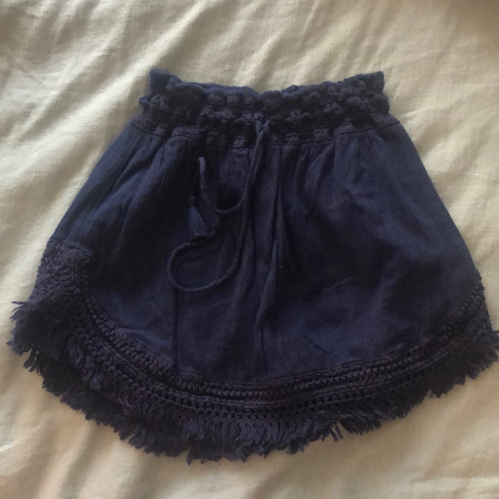 Blue soft mini skirt